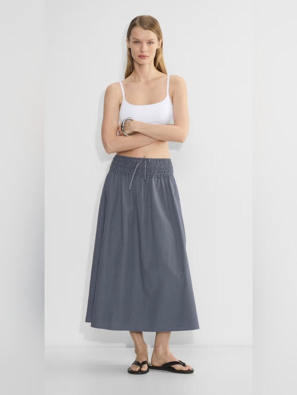 NWOT! Aritzia Wilfred Vintage Navy Vetiver Poplin Skirt – Size XS
